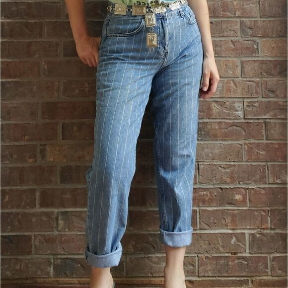 💜Hp💜Vintage  style Denim & co pinstripes jeans - Picture 4 of 7